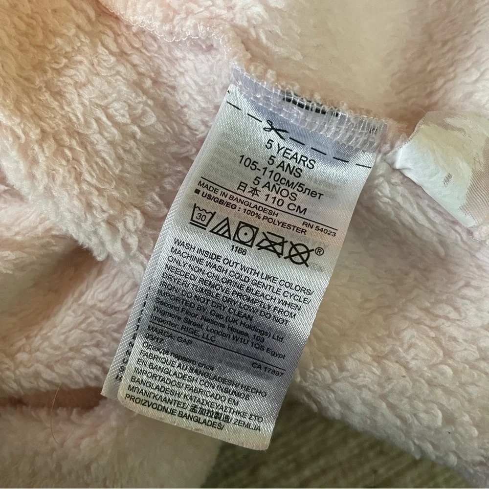 GAP Toddler Fuzzy Bathrobe, light pink, size 5 - Picture 5 of 5